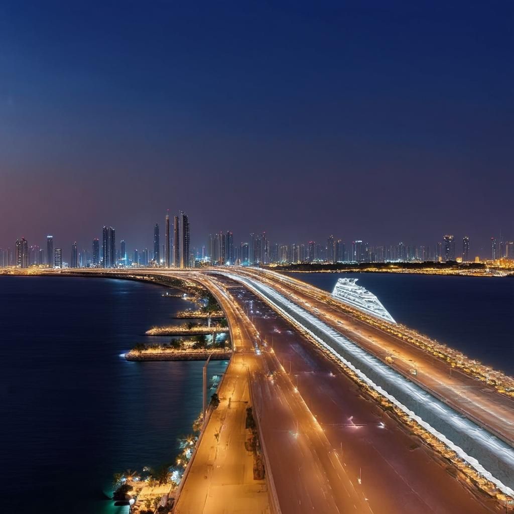 Đi bộ trên cầu Sheikh Jaber Al-Ahmad Al-Sabah Causeway Kuwait